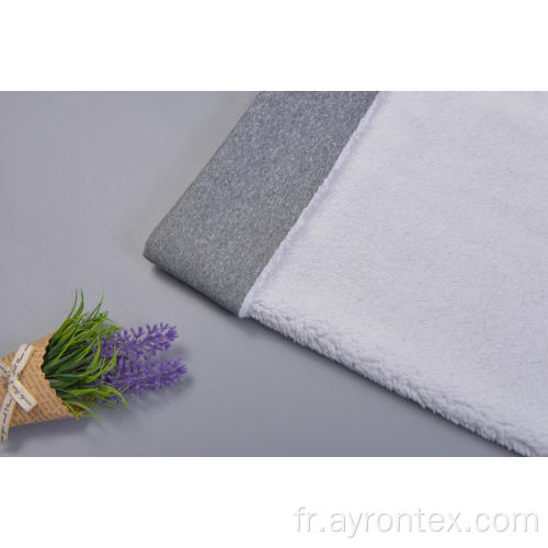 Polyester Linen Grey Integrated Sherpa Fleece